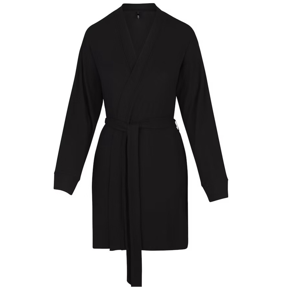SKIMS Soft Lounge Robe Cardigan Black Onyx Medium - Picture 4 of 5